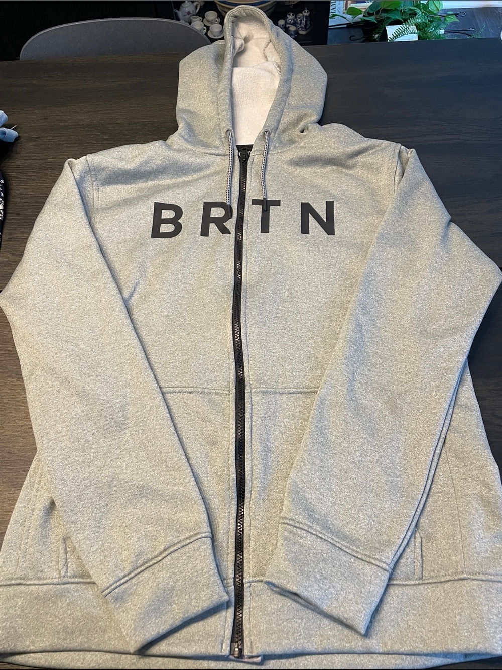 Burton Light Grey Hooded Zip Sweatshirt